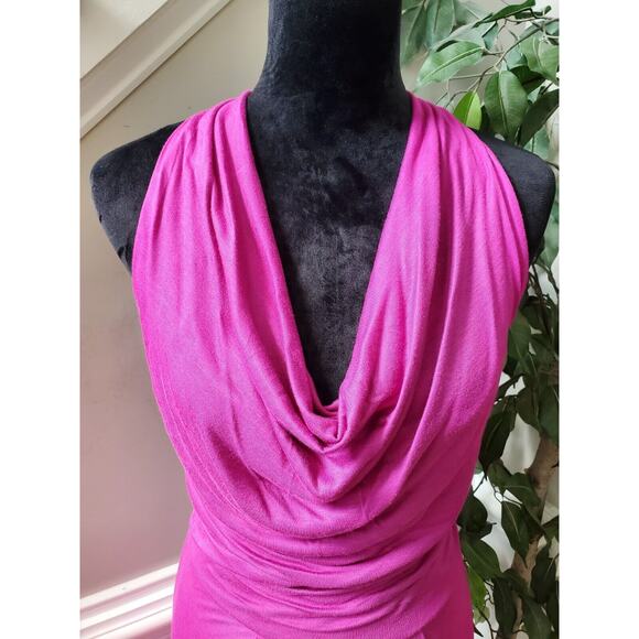The Limited Women's Pink Rayon Cowl Neck Sleeveless Knee Length Dress Medium - Picture 2 of 13
